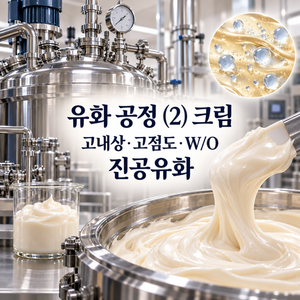 크림 — 유화 공정 (2) 크림 — 고내상·고점도·W/O·진공유화