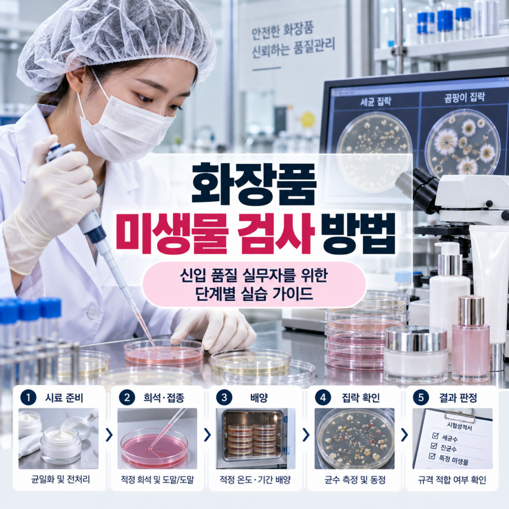 미생물 — 화장품 미생물 검사 방법 — 신입 품질 실무자를 위한 단계별 실습 가이드