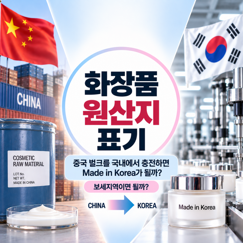 원산지 — 화장품 원산지 표기 — 중국 벌크를 국내에서 충전하면 Made in Korea가 될까, 보세지역이면 될까