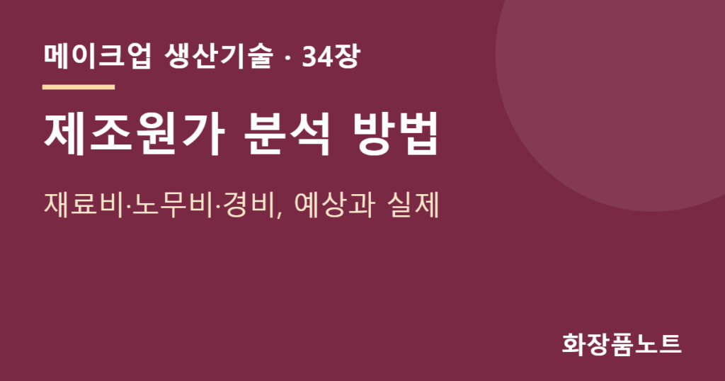 제조원가 — 제조원가 분석 방법 — 재료비·노무비·경비, 예상과 실제