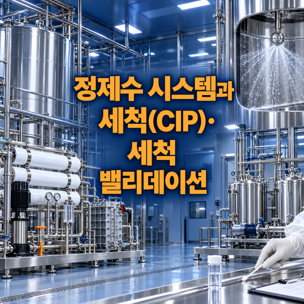정제수 — 정제수 시스템과 세척(CIP)·세척 밸리데이션